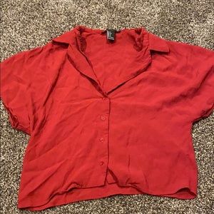 cropped button up top